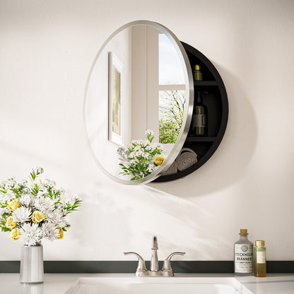 Round Medicine Cabinet with Mirror Cabinet for Bathroom
