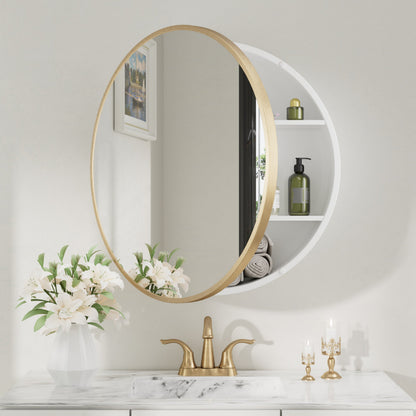 Round Medicine Cabinet with Mirror Cabinet for Bathroom