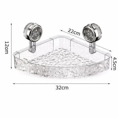 Acrylic Corner Suction Shelf – Drill-Free Bathroom Rack