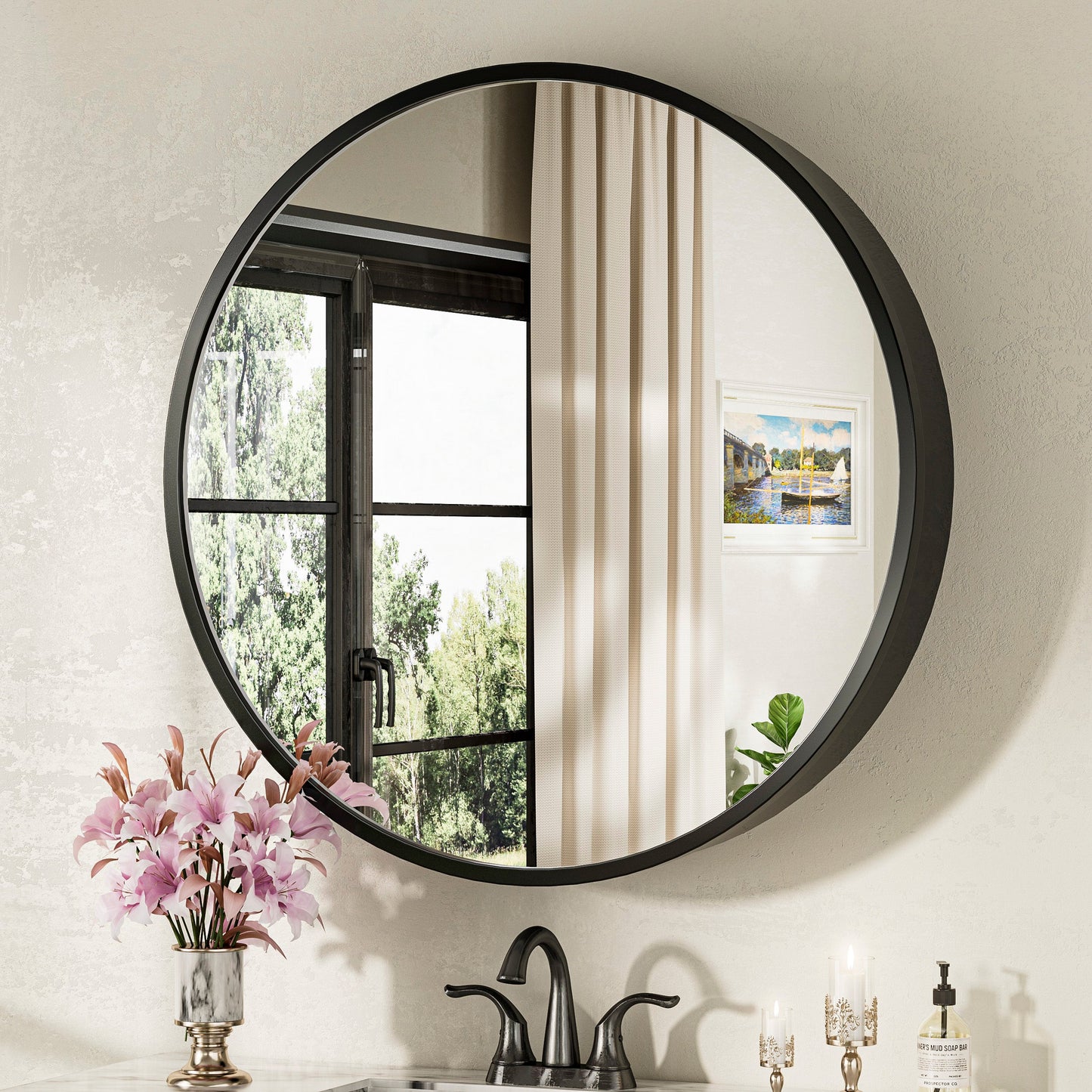 Round Medicine Cabinet with Mirror Cabinet for Bathroom