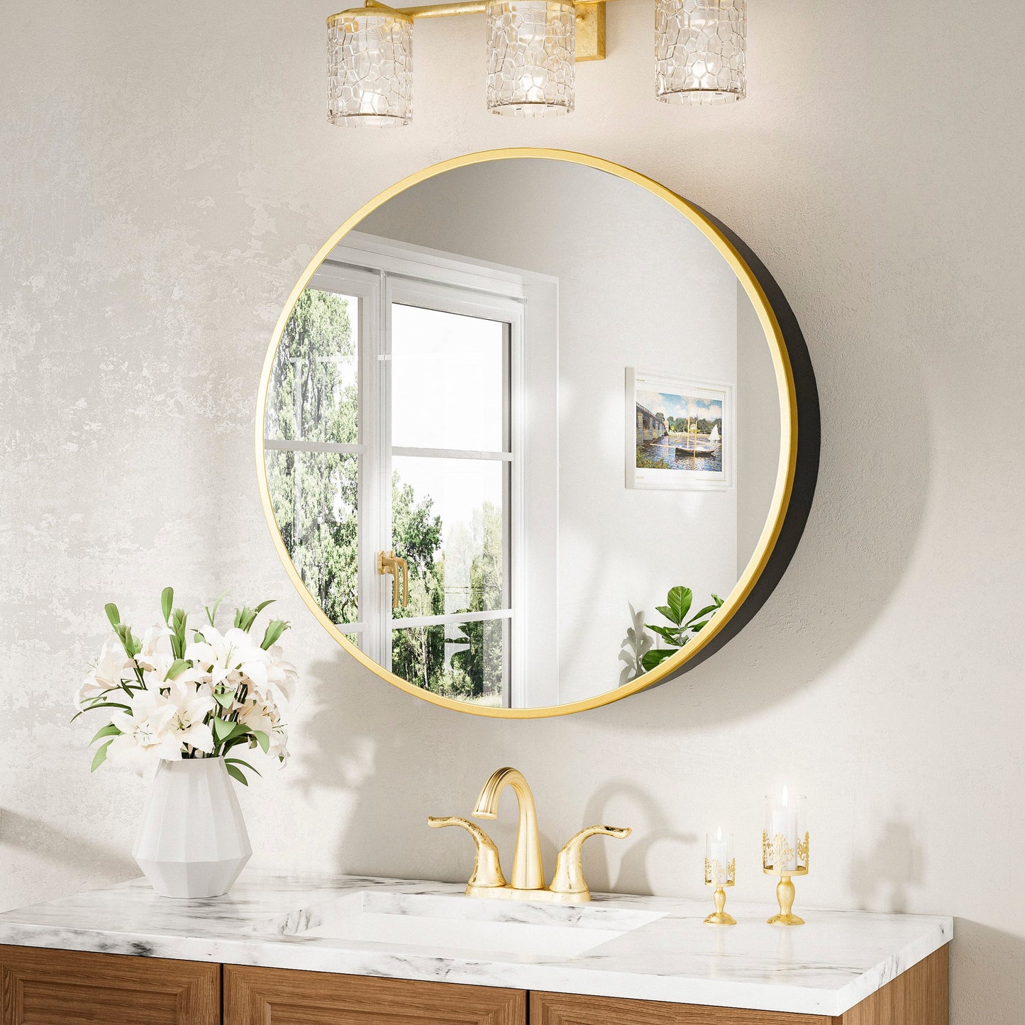 Round Medicine Cabinet with Mirror Cabinet for Bathroom